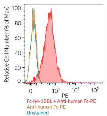 Cell surface staining using Fc-h4-1BBL